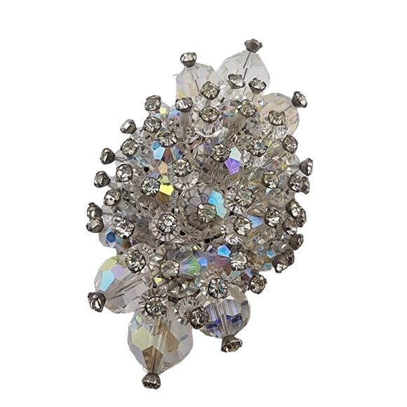 Vintage Stunning Hand Wired Crystal Brooch Unsigned 6/97 - Picture 1 of 4